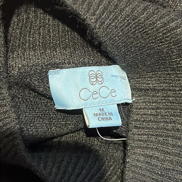 CeCe Women’s Black Cold Shoulder Sweater - Picture 8 of 9